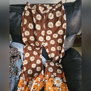 Shein floral hippe flare pants